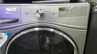 Brand new whirlpool washer operation in the showroom/store