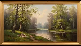 Frame TV Art with Music: Summer Picnic by the River | Samsung Frame TV Art | 4K Classical Landscape