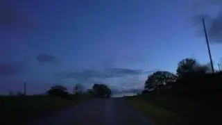 Night Drive On The D31 From 22160 Ty Bourg To 22160 La Croix Tasset, Brittany, France