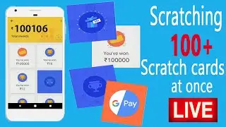 Google Pay (Tez) Scratching 100+ Scratch Cards Live at once | 100% Real & Safe | With Live Proof