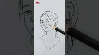 Drawing a Face with a 2B Pencil #shorts #art #drawing