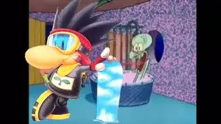 Slash from Snowboard Kids Drops By Squidward's House