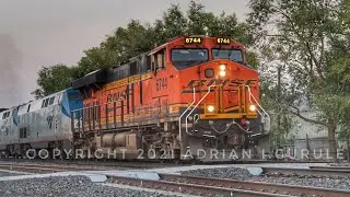 Amtrak 3 with BNSF leader waits for NMRX 102 in Bernalillo, NM