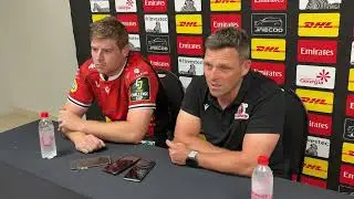 Challenge Cup - Coach Ivan van Rooyen and Captain Francke Horn after win over Lyon