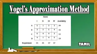 Vogel's Approximation Method in Tamil | VAM method | Operation Research | Transportation Problem