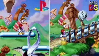 Rayman 1 [60FPS] Version Differences: Bongo Hills Part 1 (PS1 vs. MS-DOS)