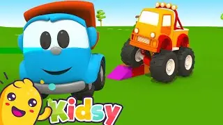 Leo the Curious Truck and the Monster Truck | Summer Songs for Kids | Kidsy