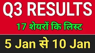 अगले हफ्ते 17 कंपनीयों के Results आयेंगे! Q3 Results List 2026. Q3 results 2026. Q3 result date 2026
