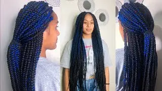 How to Grip Box Braids Roots with Long Hair and Sort / with no cutting the Xpression Hair