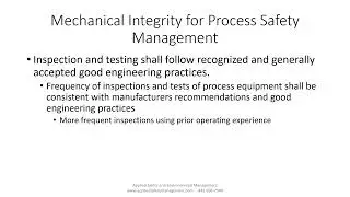 Episode 52   Mechanical Integrity for Process Safety Management