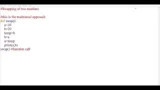 Swaping within 2 line of code(Beauty of Python!)