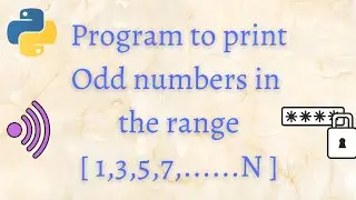 || 35 || Program to print odd numbers  using for loop | How to print odd number using for loop