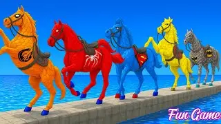 Web-Skin Horses Go Wild! Insane 3D Slide Race with Masked Riders & Ragdoll Mayhem @Magicslideworld