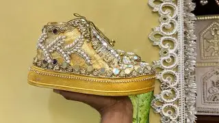 How to make bridal golden sneakers at home Easy Tutorial #sneakers #making #artwithabhijeet