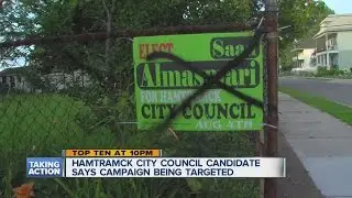 Sign vandalized in Hamtramck City Council election