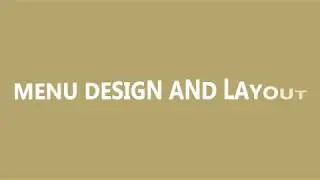 Menu Design & Layout Tutorial