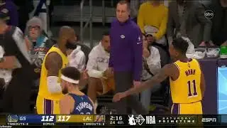 Lebron for the huge alley oop jam after  Malik Monk gets the steal on the inbounds pass