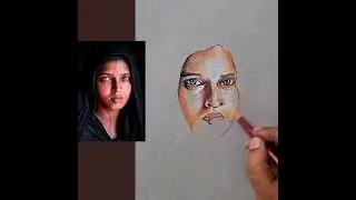 Creative portrait color pencile work ✏️💫 #creativecanvas #expressions #artwork 