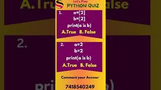 identify operators in python#pythonidentity#pythonquiz #pythontutorial #pythonforbeginners