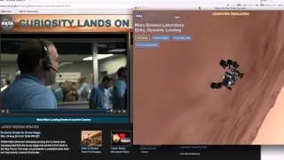 Видеозапись NASA TV посадки марсохода MSL Curiosity на Марс