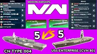 Modern Warships Cn Type 004 Vs Uss Enterprise | Assault Carriers Battle | Modern Warships Gameplay