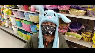 Shopping With my Dad .we bought a Easter Bunny Hat with moving ears .check it out.