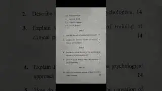 Abnormal and Clinical psychology question Paper || important questions || Psychology || #psychology