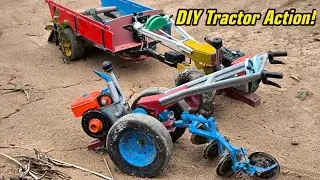 Driving a DIY Mini Tractor to Plow the Field | Real Farming Action | Mini Tractor Diy |