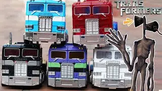 Optimus Prime VS Siren Head - Трансформеры стоп движение фильм роботы грузовая машина игрушки!