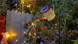 Solar Watering Can Light Hanging Waterfall Lamp @shopatronics