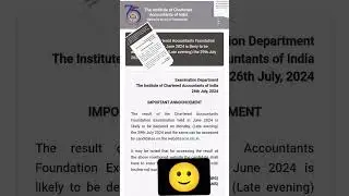 finally announsment released. icai announced ca foundation result.