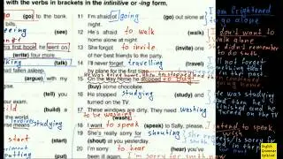 Using V+ing and Infinitive after the same verb - Round-Up 5 | ex7 -2