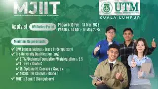 Join UTM MJIIT Through UPUOnline for October Intake 2025/2026!