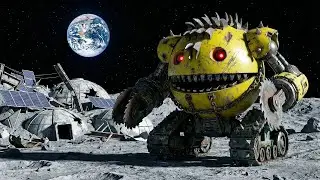Robot Pacman and Rolling Robot Through a Collapsing Space Labyrinth