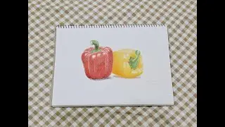 💛 Draw Some Sweet Peppers 今天畫甜椒 | Colored Pencils 色鉛筆