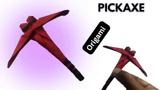 Origami pickaxe /origami minecraft pickaxe axe/netherite pickaxe how to make/weapon pickaxe tutorial