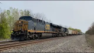 CSX Manifest Train M367 Charges Through Jordan, NY (5/9/23) [4K60]