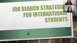Job Search Strategies for F-1 International Students Webinar Recording 10.13. 20