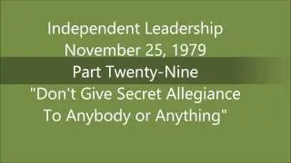 79 Nov 25 IndependentLeadership PartTwentyNine