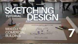 جلسه هفتم، آموزش اسکیس. One-Point Perspective Sketch &ndash; Commercial Center (Architecture Tutorial)
