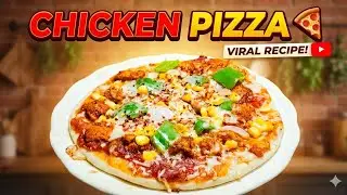 Loaded Cheesy Chicken & Corn Pizza WITHOUT OVEN! How to Make Pizza on a Pan🍕 