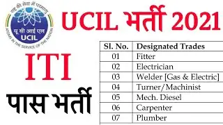UCIL Recruitment 2021 || UCIL New Vacancy 2021 || ITI UCIL New Vacancy 2021 || #itiVacancy