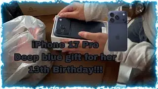 My sister jessica just got the iPhone 17 pro deep blue for her 13th Birthday gift!!!