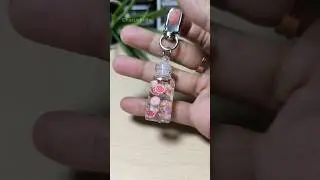 DIY mini bottle keychain with water beads #shortvideo #ctaft