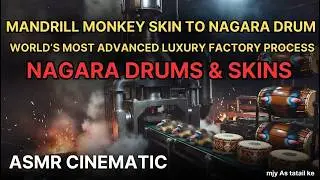 MANDRILL Monkey Skin to Nagara Drum | World’s Most Advanced Luxury Factory Process | ASMR Cinematic