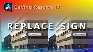 Motion Tracking - Replace building sign with Fusion Planar Tracker in DaVinci Resolve