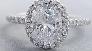 1.45 ctw Oval Cut Lab Grown Diamond Engagement Ring - BigDiamondsUSA