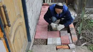 DIY/&nbsp;Как укладывать тратуарную плитку. Укладка тратуарной плитки для дровницы.