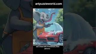 Benny the Bubble Elephant&rsquo;s Big Car Wash Day     #elephant #car #washing  #jigsawpuzzle #puzzle