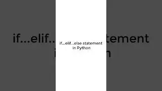 How to implement if....elif....else statement in Python #pythonshot #shortvideo #shorts #python3